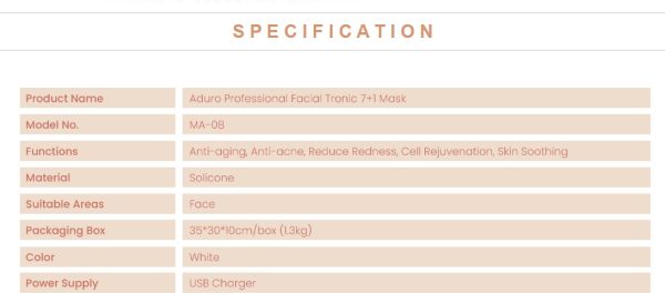 <b style="color:red;">Light Tree</b><br>Aduro 7+1 LED Light Therapy Mask - Image 9